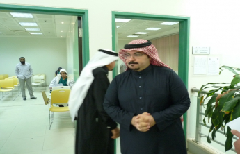 Dean of the College inspects the ongoing examinations
