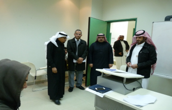 Dean of the College inspects the ongoing examinations