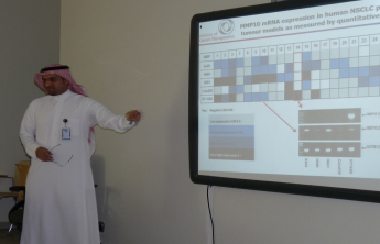 Lecture presented by Dr. Abdulaziz Saidan on: (MMP10 enzyme&#039;s role in lung cancer of non-small cell type, and assess this enzyme as a target drug for any therapeutic intervention)