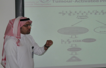 Lecture presented by Dr. Abdulaziz Saidan on: (MMP10 enzyme&#039;s role in lung cancer of non-small cell type, and assess this enzyme as a target drug for any therapeutic intervention)