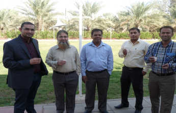 Celebrating party was held by  a group of faculty members  for their promotion ‎