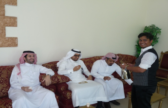 Celebrating party was held by  a group of faculty members  for their promotion ‎