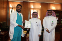 Student Ahmed Ali Maashi, winner of the second place at Seoul International Inventors Exhibition